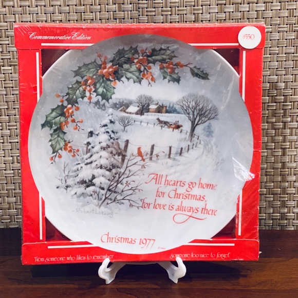 American Watercolor Society Other - 🎄VTG 1977 Laessig Winterscene XMAS Plate